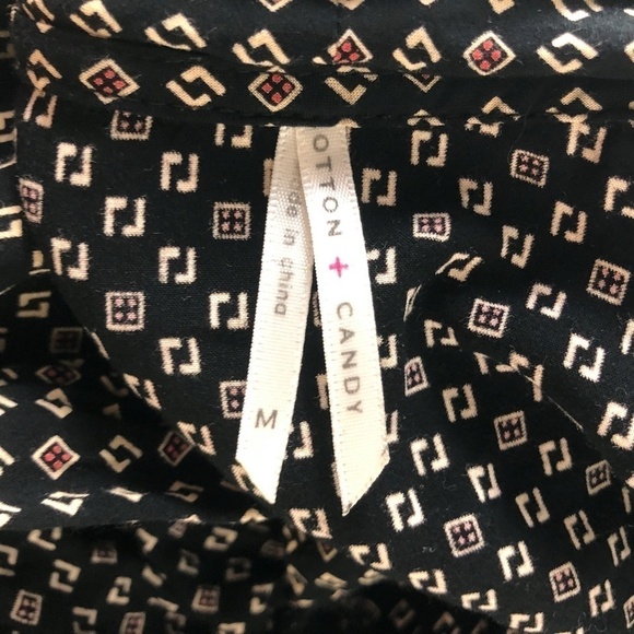 Cotton Candy Wrap Top Black Geometric Dress - Picture 2 of 6